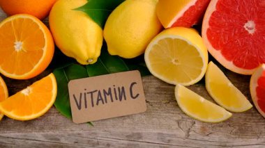 C vitamini ve narenciye. Seçici odaklanma. yiyecek.