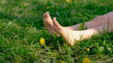 A child with dandelions in the garden. Selective focus. kid.