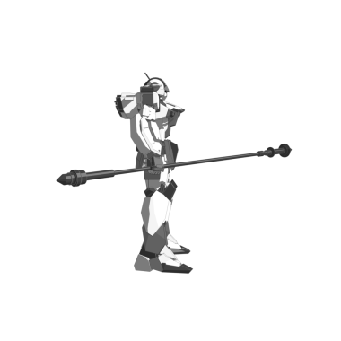 Hayalet Stryker Savunma Sınıfı Mobil Giysi Tasarımı Çelik Polearm Mızrak Tipi Silah. İnsan Pilotlu Muharebe için Özel Mekanik Mobil Kıyafet Tasarımı.