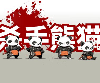 Katil panda tasarımları Anime 'den esinlenilir ama arka planda 