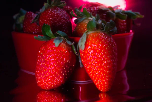 Juicy Strawberries Makes You Want Eat Them Anytime Vibrant Colors — Stock Photo, Image