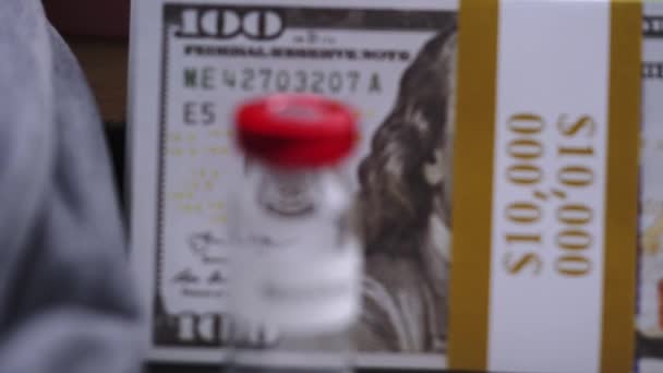 Covid Χυδαία Για Σύριγγα Φαρμακευτική Αναμνηστική Πυροβόλησε Πανδημία Φαρμακευτική Αγωγή — Αρχείο Βίντεο