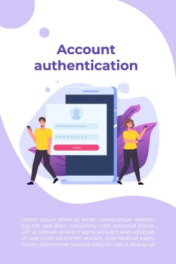 Çevrimiçi kayıt ve kayıt, hesap doğrulama konsepti. Vektör UI illüstrasyonu.