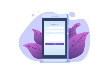 İniş sayfası şablonu ile bağlantı kur. Vektör illüstrasyonu.