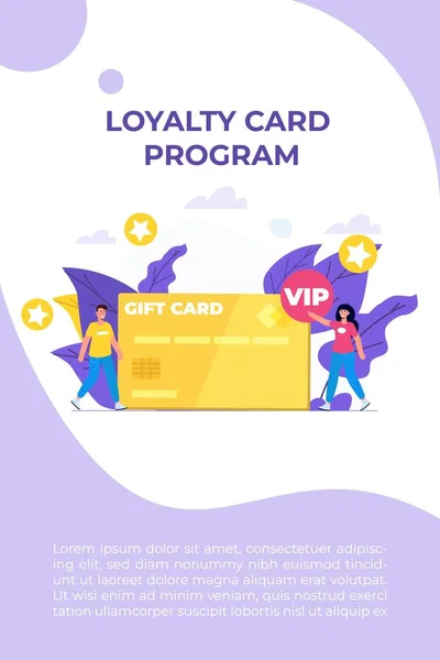 Discount Loyalty Card Program Customer Service Vector Illustration — Stock Vector
