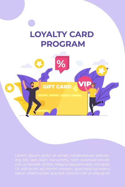 Discount Loyalty Card Program Customer Service Vector Illustration — Stock Vector