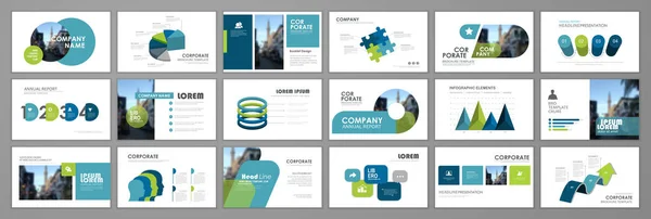 Modern Presentation Slide Templates Infographic Elements Template Set Web Print — Stock Vector