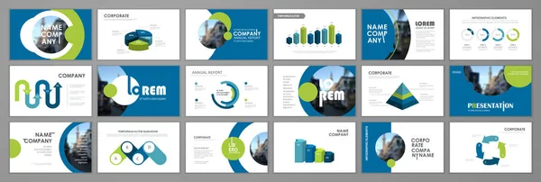 Business Presentation Infographic Elements Template Set Keynote Presentation Background Slide — Stock Vector