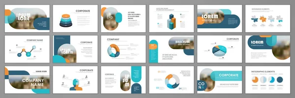 Prezentacja Biznesowa Zestaw Elementów Infograficznych Szablonu Podstawowe Tło Prezentacji Projekt — Wektor stockowy