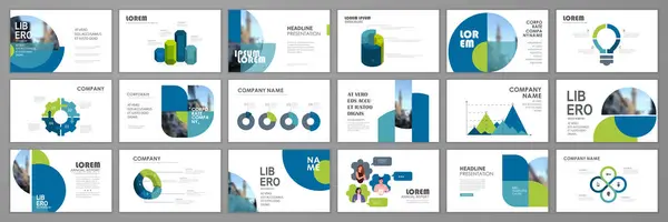 Blaue Vorlagen Für Abstrakte Präsentationen Vorlagenset Aus Infografik Elementen Für lizenzfreie Stockvektoren
