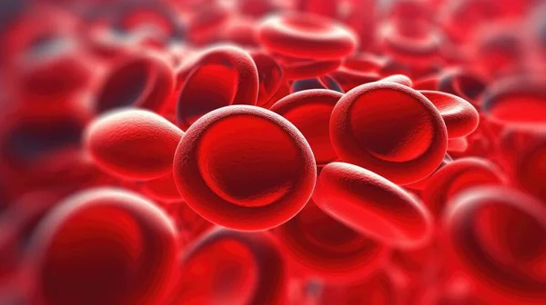 Microscope of Red blood cells. Science and medical concept.Generative AI