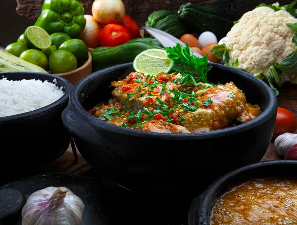 Moqueca Fisch Und Garnelen Traditionelles Gericht Der Brasilianischen Küche — Stockfoto