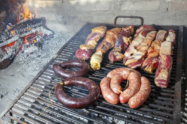 Parrilla Argentina, traditional barbecue made with ember straight from the wood