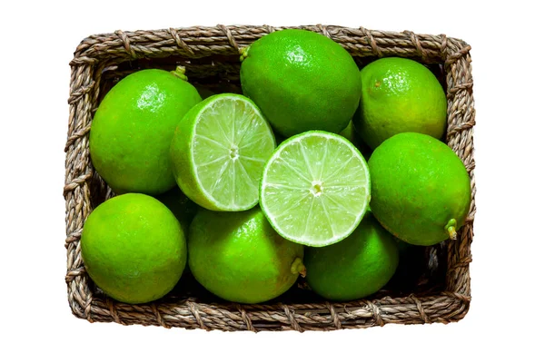 Cesta Limões Cítricos — Fotografia de Stock