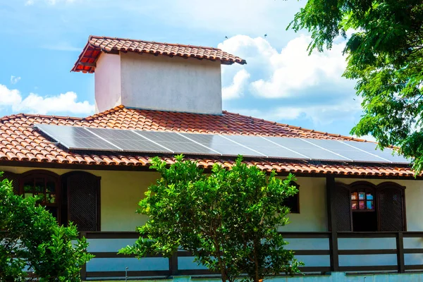 Rezidenční Solární Panel Ekologický — Stock fotografie