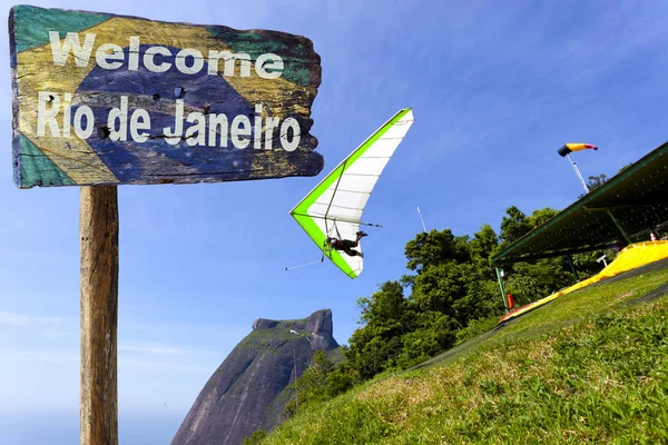 Velkommen Til Rio Janeiro Brasil Glidefly Den Vakre Steinen – stockfoto