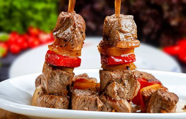 Barbecue Meat Skewer Vegetables Espetinho — Stock Photo, Image