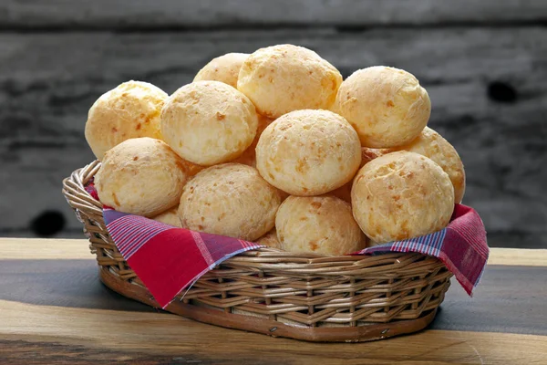 Cheese Bread Basket Brazilian Snack — Stock Photo, Image