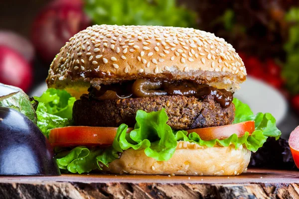 Vegetarian Burger Soy Meat Vegan —  Fotos de Stock