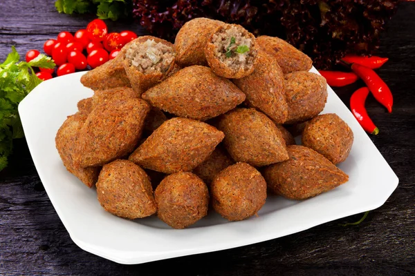 Kebab Fritto Cucina Araba Tradizionale Quibe — Foto Stock