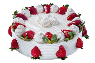 Krem şantili çilekli pasta.