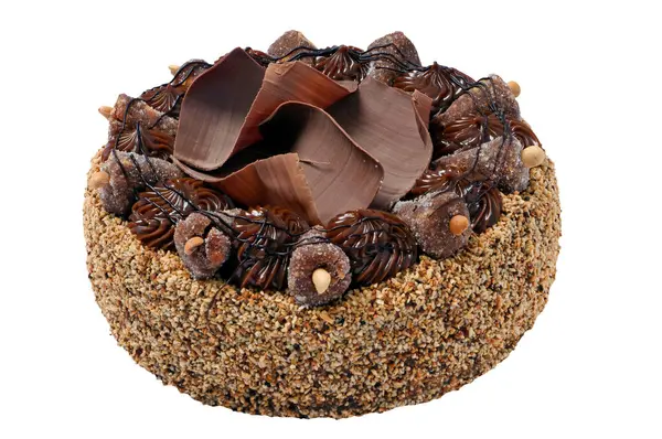 Erdnusskuchen Mit Schokolade Cajuzinho Stockbild
