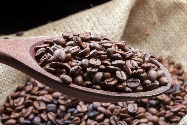 Pörkölt Kávébab Kávé Brazíliából Stock Kép