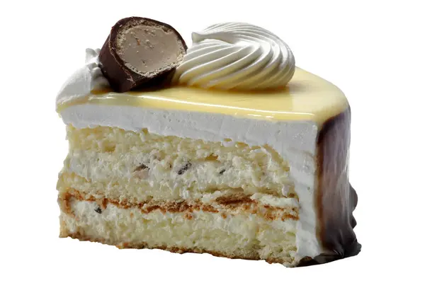 Шматочок Торта Шоколадною Коробкою Збитими Вершками Ліцензійні Стокові Зображення