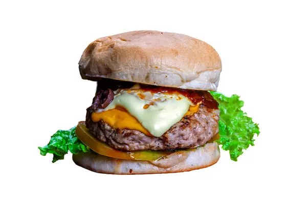 Kézzel Készített Ínyenc Hamburger Ételek Stock Kép