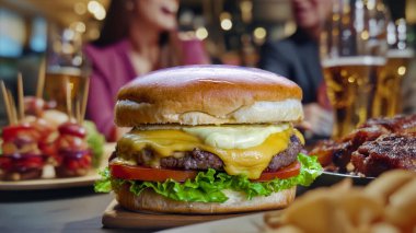 Meyveli burger barı. Arkadaşların sohbet edebileceği bir yer.
