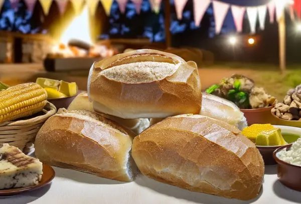 Snídaně Francouzský Chléb Pao Frances Tradiční Brazilský Chléb Royalty Free Stock Fotografie