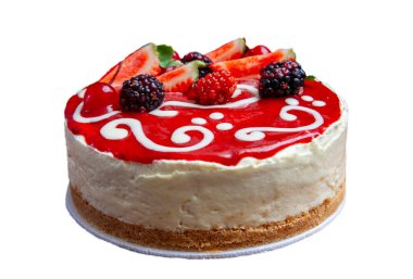 Kırmızı meyveli kek.