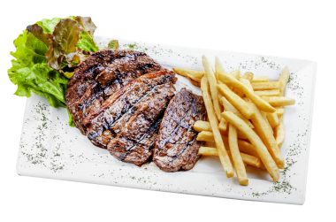 Kızarmış Picanha ve patates kızartması.