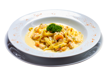 Makarnalı karides, haute cuisine