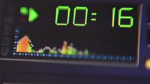 Jogador Música Forma Onda Osciloscópio Equalizador Musical Onda Sonora Rádio — Vídeo de Stock