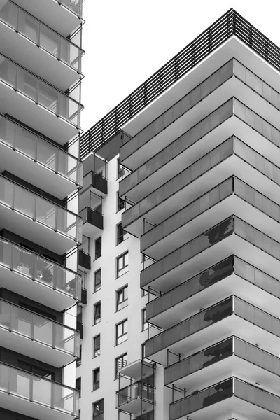 Minimalistische Monochrome Häuser Schlanke Und Zeitgenössische Wohnungen Modernes Design Und — Stockfoto