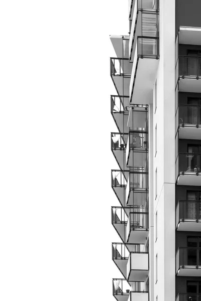 Minimalistische Monochrome Häuser Schlanke Und Zeitgenössische Wohnungen Modernes Design Und — Stockfoto