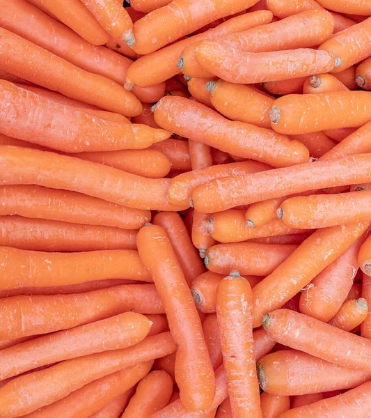 Organic Carrots Top View Close Natural Orange Background — Stock Photo, Image