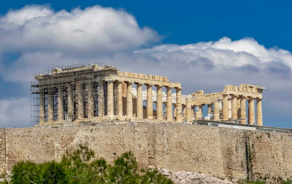 Partenón Antiguo Templo Acrópolis Atenas Grecia — Foto de Stock