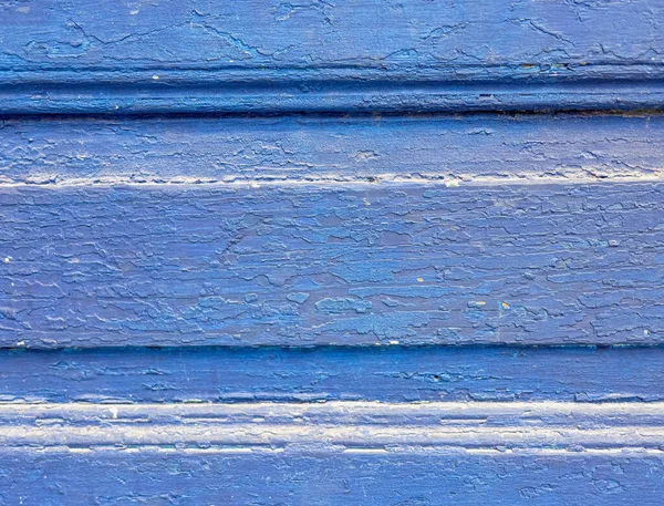 Geplisseerd Blauw Geschilderd Houten Oppervlak Close Levendige Monochrome Textuur — Stockfoto