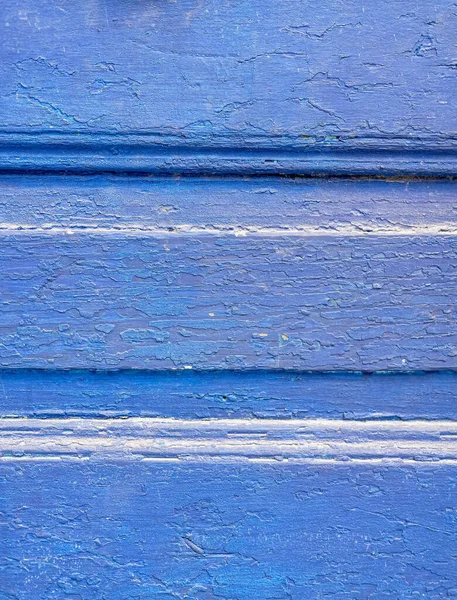Geplisseerd Blauw Geschilderd Houten Oppervlak Close Levendige Monochrome Textuur — Stockfoto