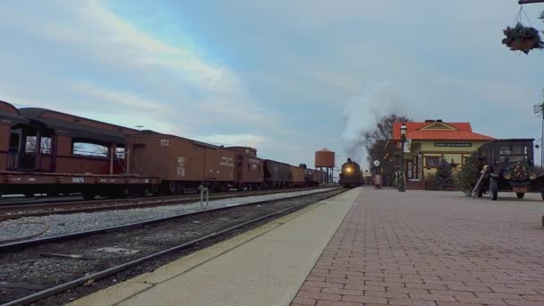 Ronks Pennsylvania Diciembre 2022 Una Vista Del Antiguo Tren Pasajeros — Vídeos de Stock