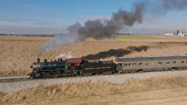 Ronks Pennsylvania Грудня 2022 Вид Повітря Повільному Русі Steam Passenger — стокове відео