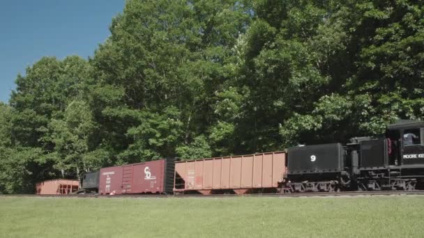 Cass Batı Virginia Haziran 2022 Shay Buhar Motorunun Düşük Görünümü — Stok video