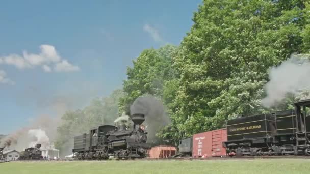 Cass Virgínia Ocidental Junho 2022 Low View Four Shay Steam — Vídeo de Stock