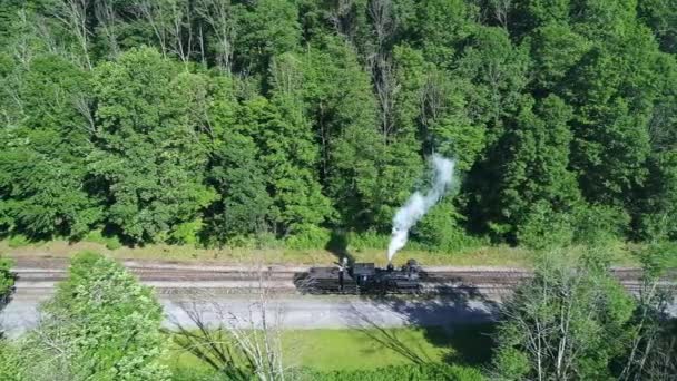 Cass Virginia Occidental Junio 2022 Una Vista Aérea Una Locomotora — Vídeo de stock
