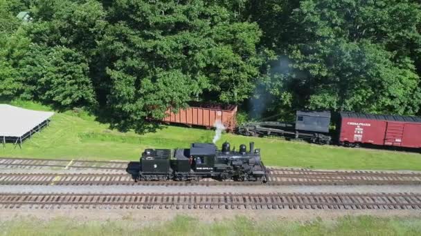 Cass West Virginia 2022 Június Egy Antik Shay Steam Mozdony — Stock videók