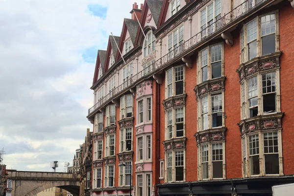 Fasader Viktorianska Lägenhetsbyggnader Newcastle Storbritannien — Stockfoto
