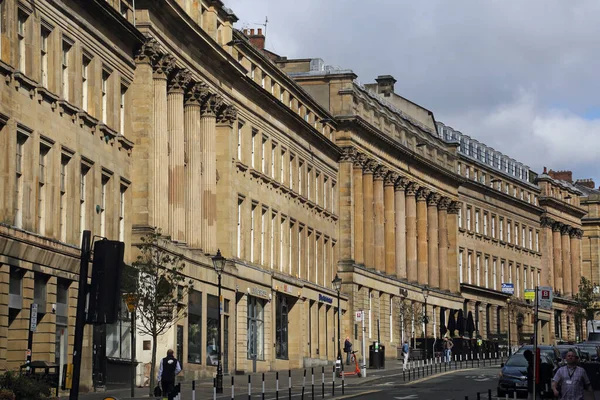 Newcastle Ηνωμένο Βασίλειο Ιουνίου 2022 Πρόσωπα Ιστορικών Κτιρίων Στην Οδό — Φωτογραφία Αρχείου