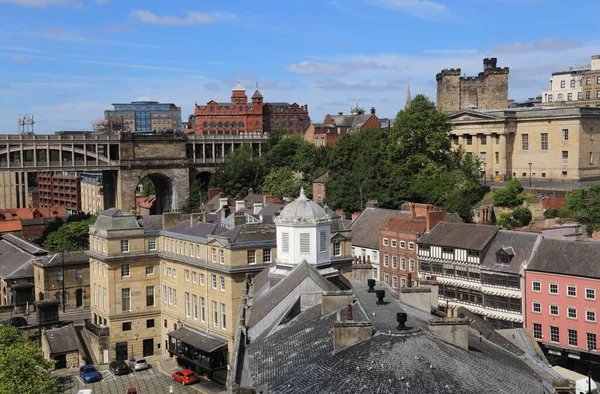 Stadtbild Von Newcastle Großbritannien Historische Gebäude Und Brücken — Stockfoto
